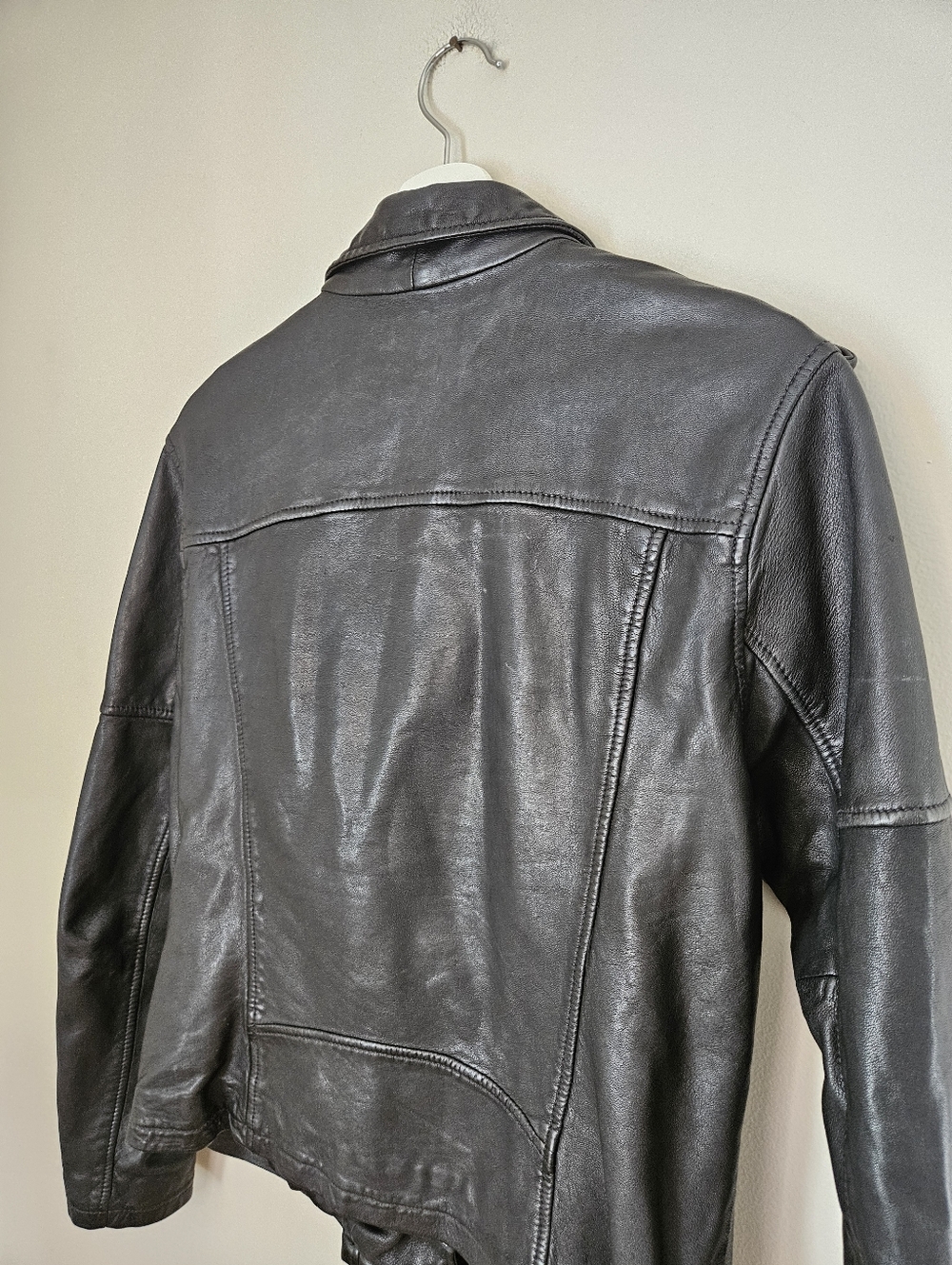 Treasure & Bond Black Leather Moto Jacket Zip Front Neutral Classic Bikercore - Picture 7 of 13
